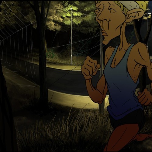 Night Jogger Background illustration from Web Lights by animator David Lewis